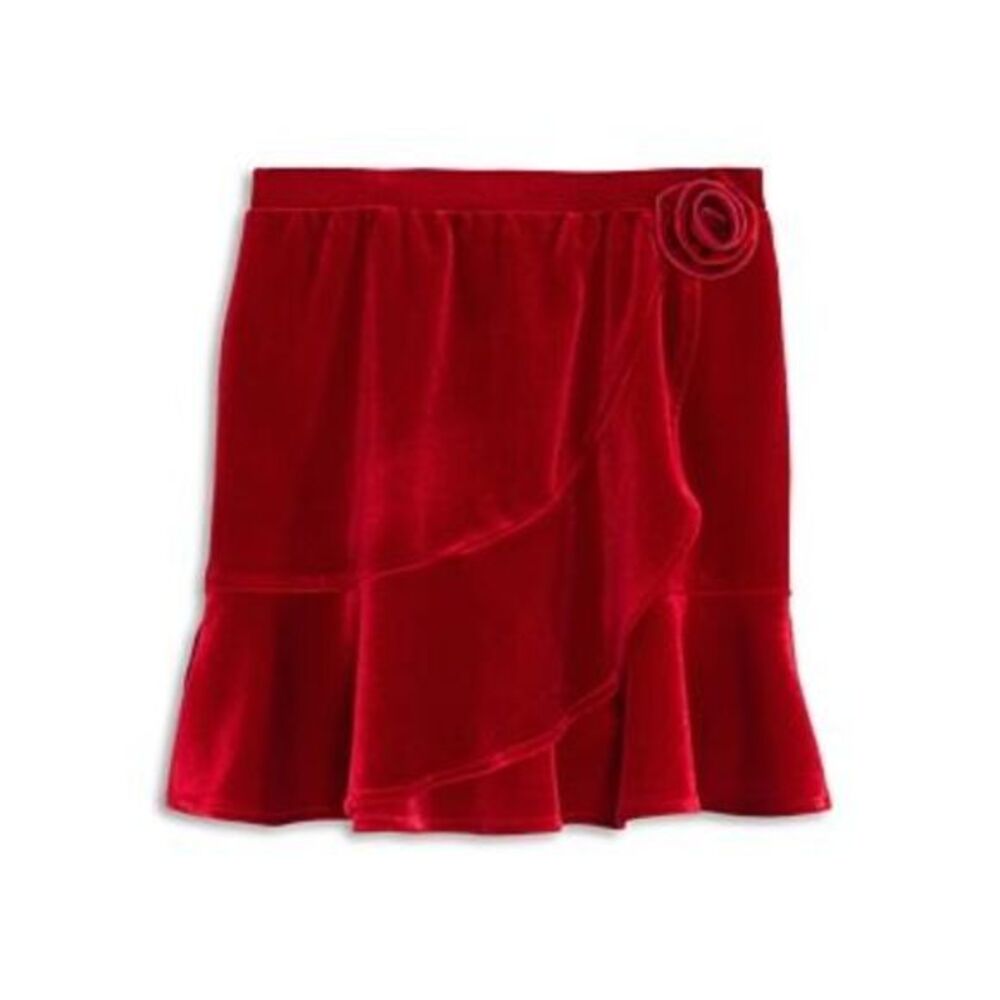 Aqua‎ Girl Red Velvet Rose Skirt Size M 9/10